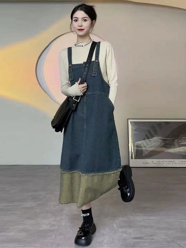 Denim Skirt Midi Vintage - Vintage Denim Halter Dress Women's Midi