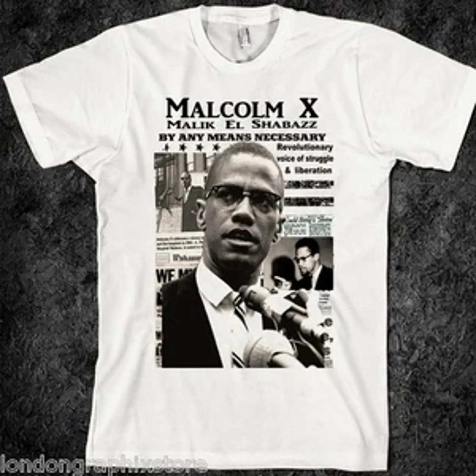 Malcolm X T shirt Black Histor - Vintage Fashion History ulasan dan harga