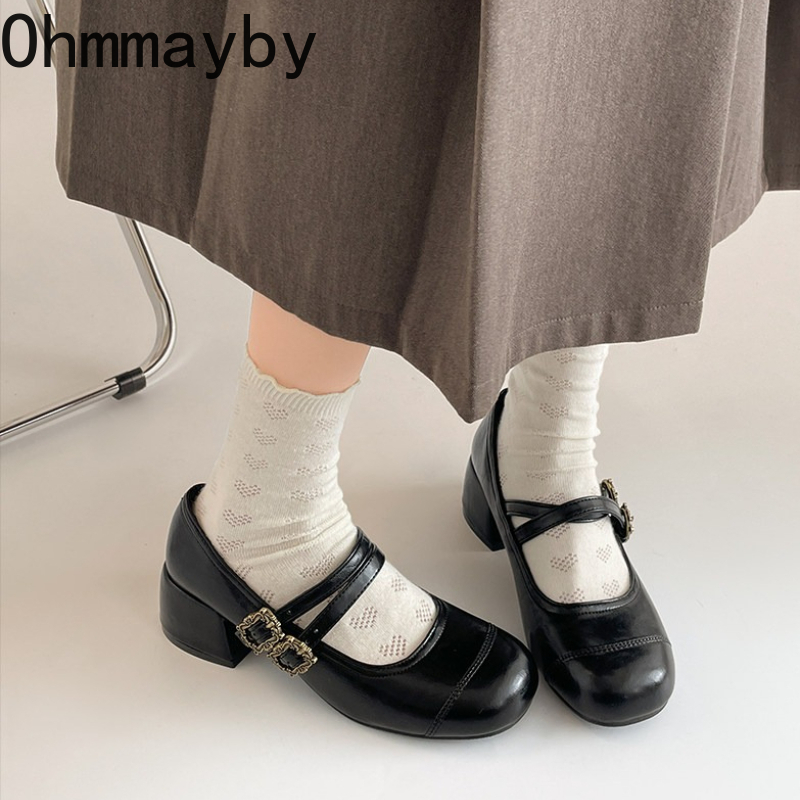 Vintage Thick Heel Women Mary  - Vintage Fashion In 2026 ulasan dan harga