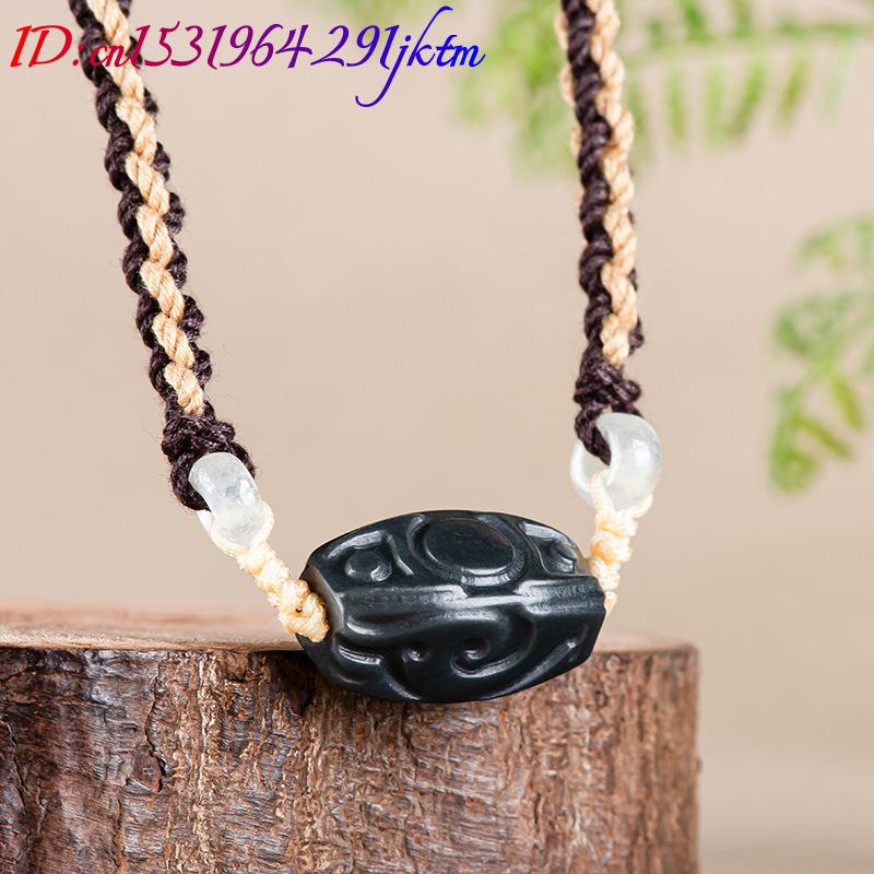 Hetian Jade Carve Bead Pendant - Vintage Fashion Jewelry ulasan dan harga