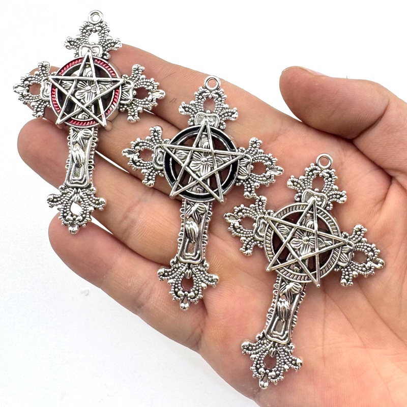 2pcs 30x15mm Gothic Big Cross  - Vintage Fashion Words ulasan dan harga