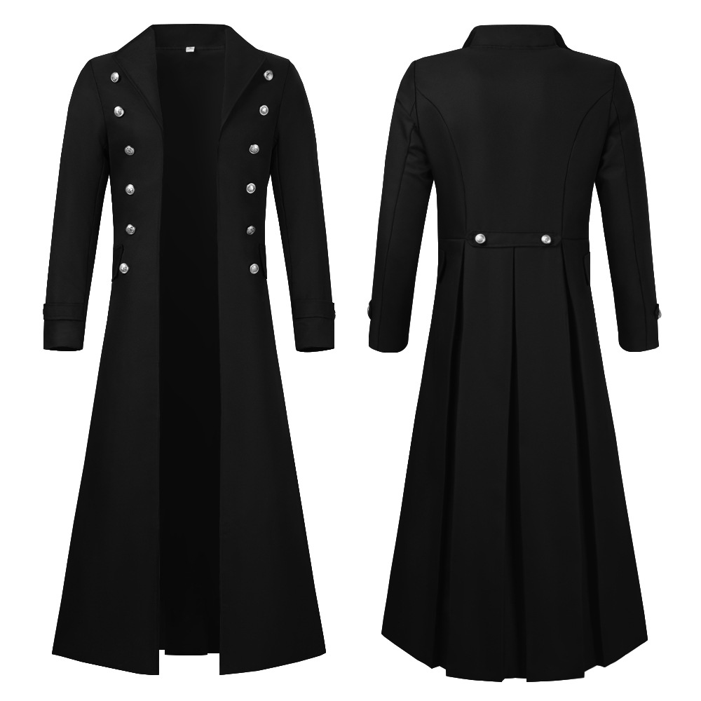 S-2XL Plus Size Men Gothic Tre - Vintage Trench Coat ulasan dan harga