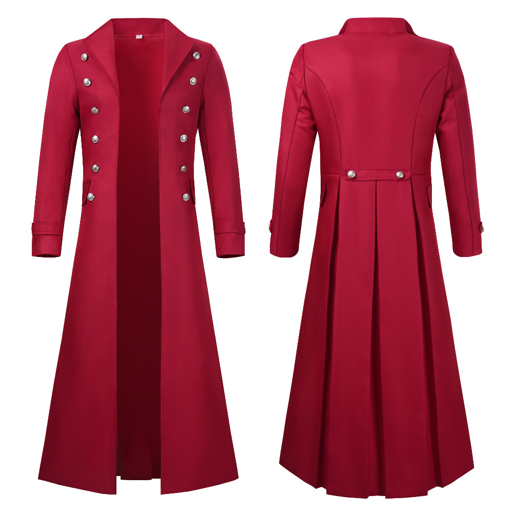 S-2XL Plus Size Men Gothic Tre - Vintage Trench Coat ulasan dan harga