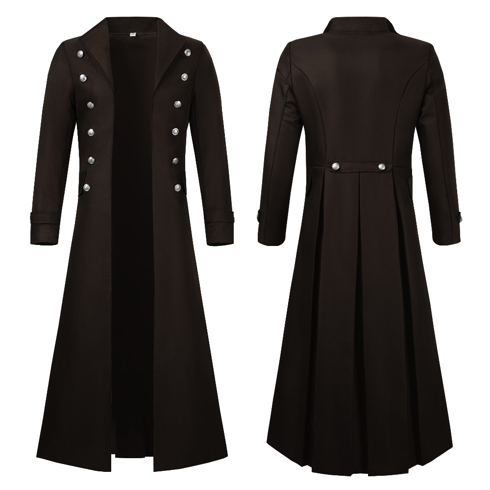 S-2XL Plus Size Men Gothic Tre - Vintage Trench Coat ulasan dan harga
