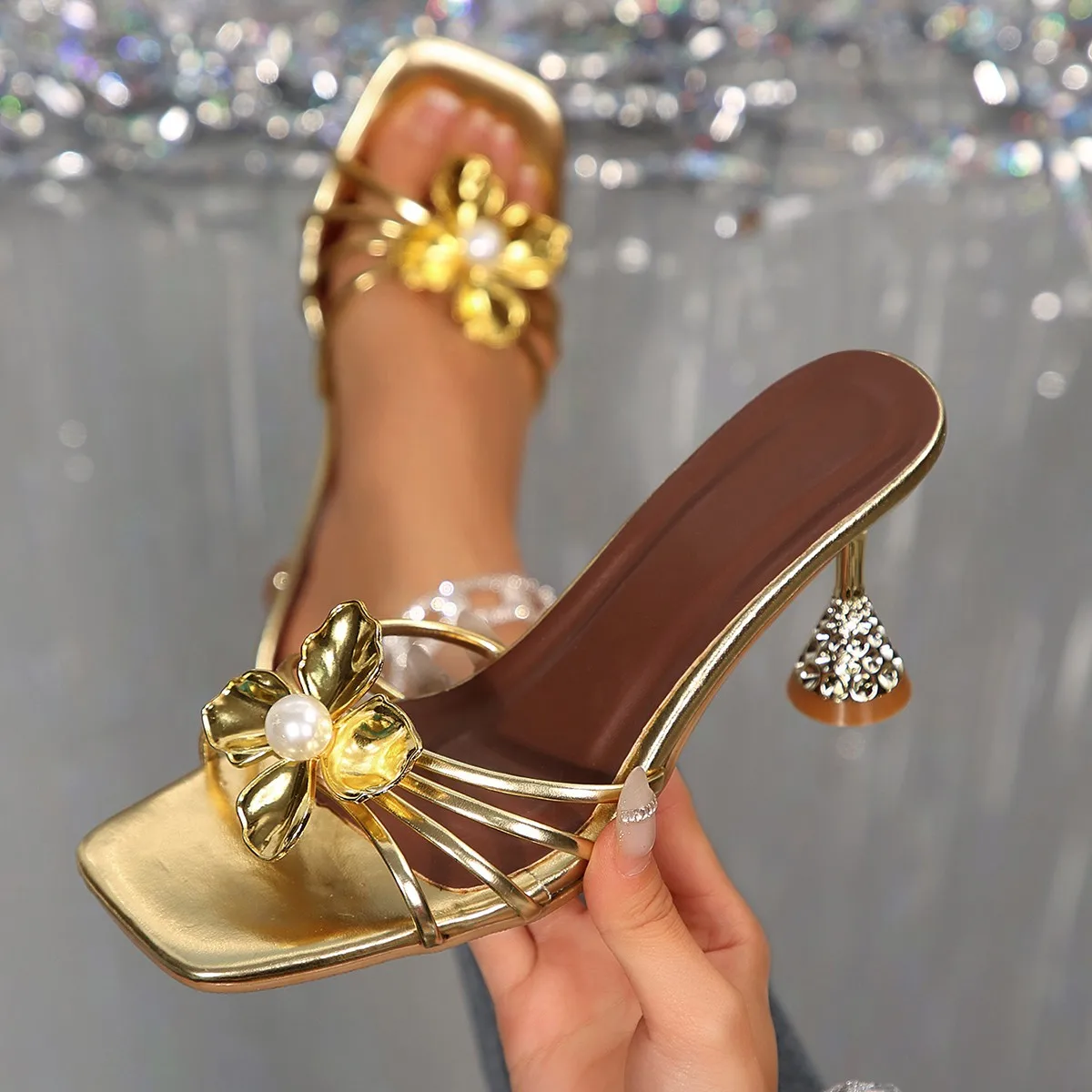 Vintage Metal Flower Crystal C - Vintage Fashion Ladies ulasan dan harga