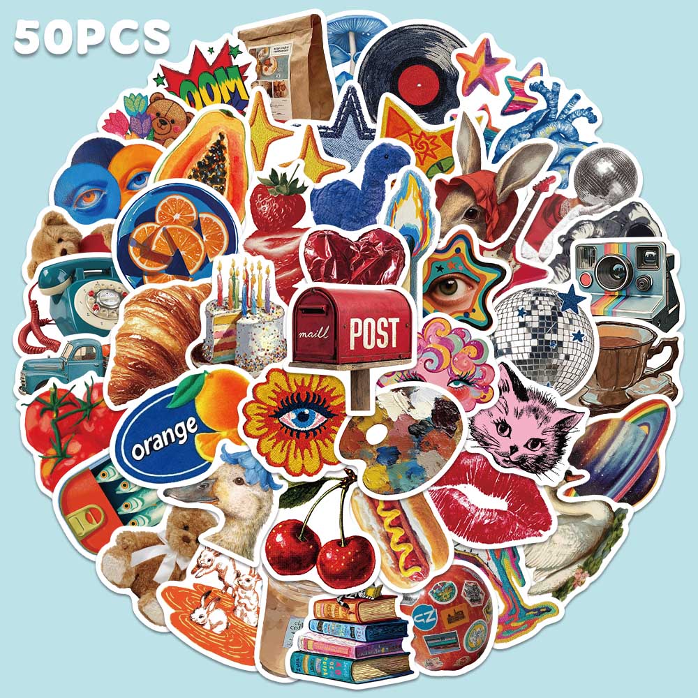 50pcs Vintage Y2K Sticker Fash - Vintage Fashion Labels ulasan dan harga