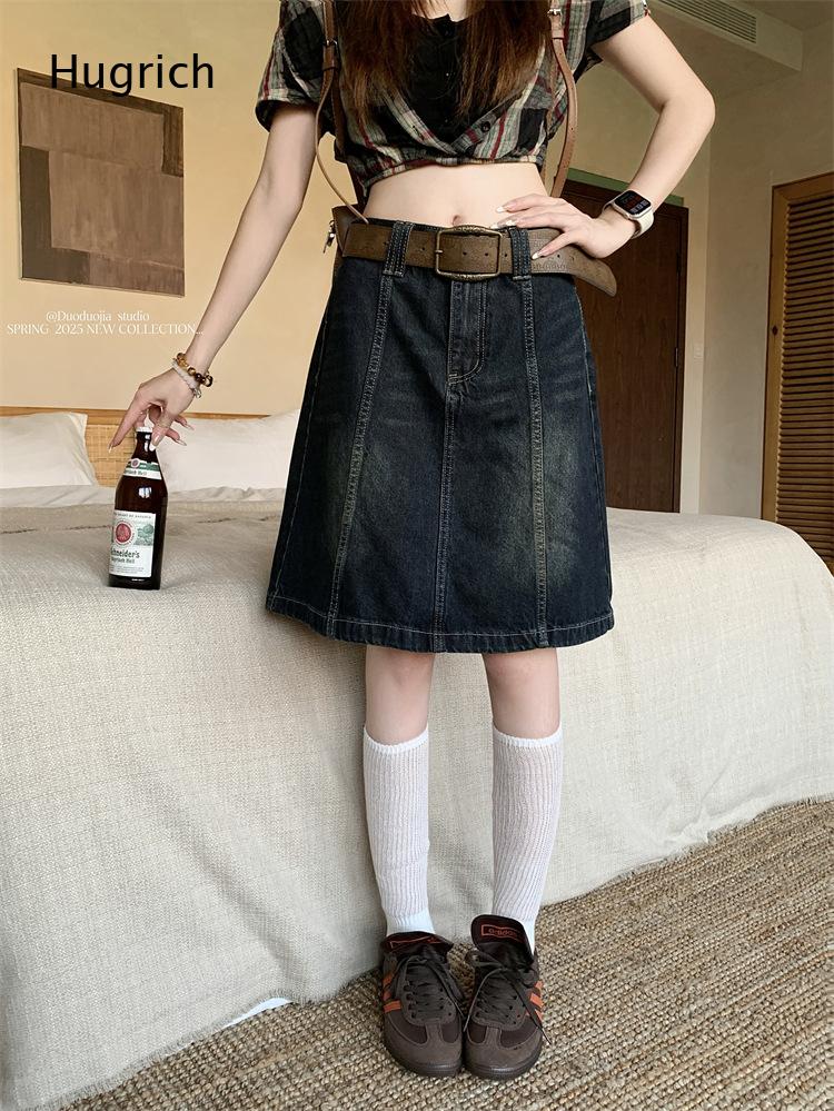 Streetwear Vintage A Line Deni - Denim Skirt Midi Vintage ulasan dan harga