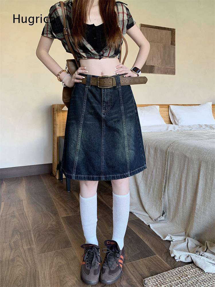 Streetwear Vintage A Line Deni - Denim Skirt Midi Vintage ulasan dan harga