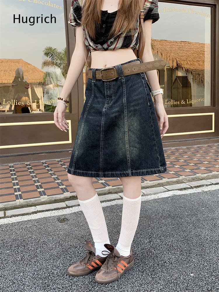 Streetwear Vintage A Line Deni - Denim Skirt Midi Vintage ulasan dan harga